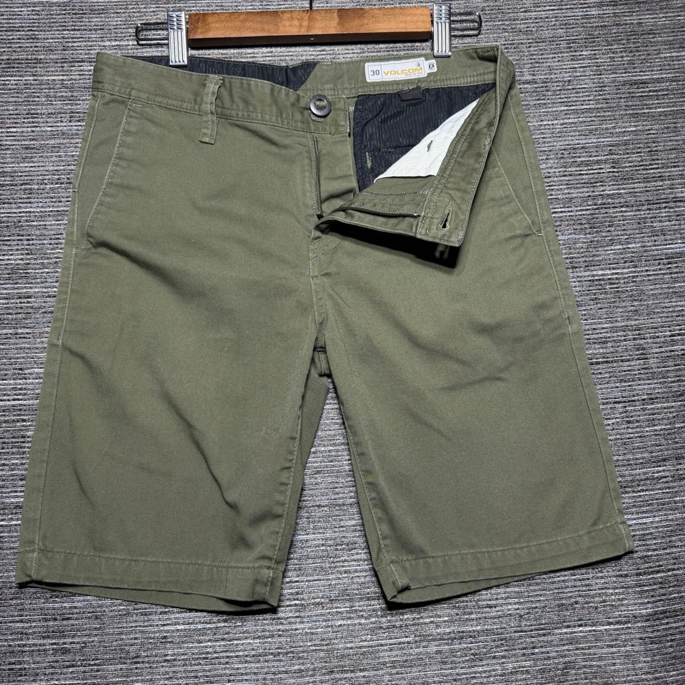 Volcom Shorts Mens 30 Olive Frckn Drifter 18Shrt Chino Skate C09117T3